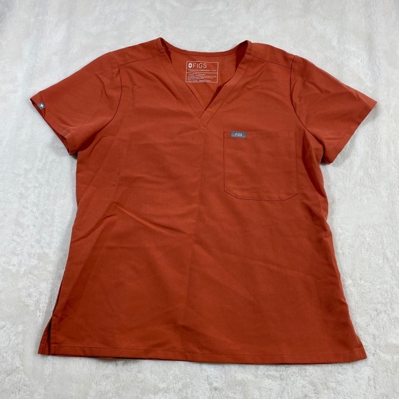 FIGS Catarina Scrub Top Technical Collection Womens XS Short Sleeve Orange - Picture 2 of 8